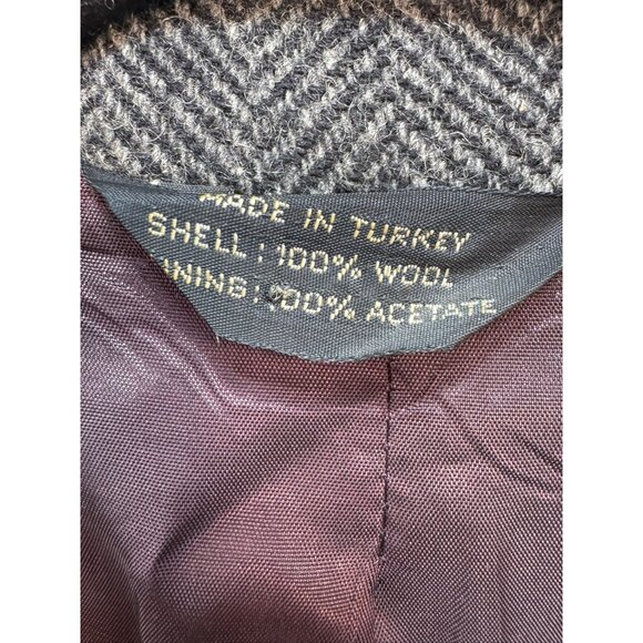 Sergio Valente Mens Herringbone Wool Blazer Jacket Size 46 Gray Made In Turkey - Picture 2 of 15